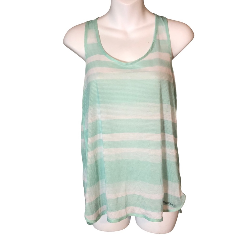 Brooks Running Striped Tank Top Size Large